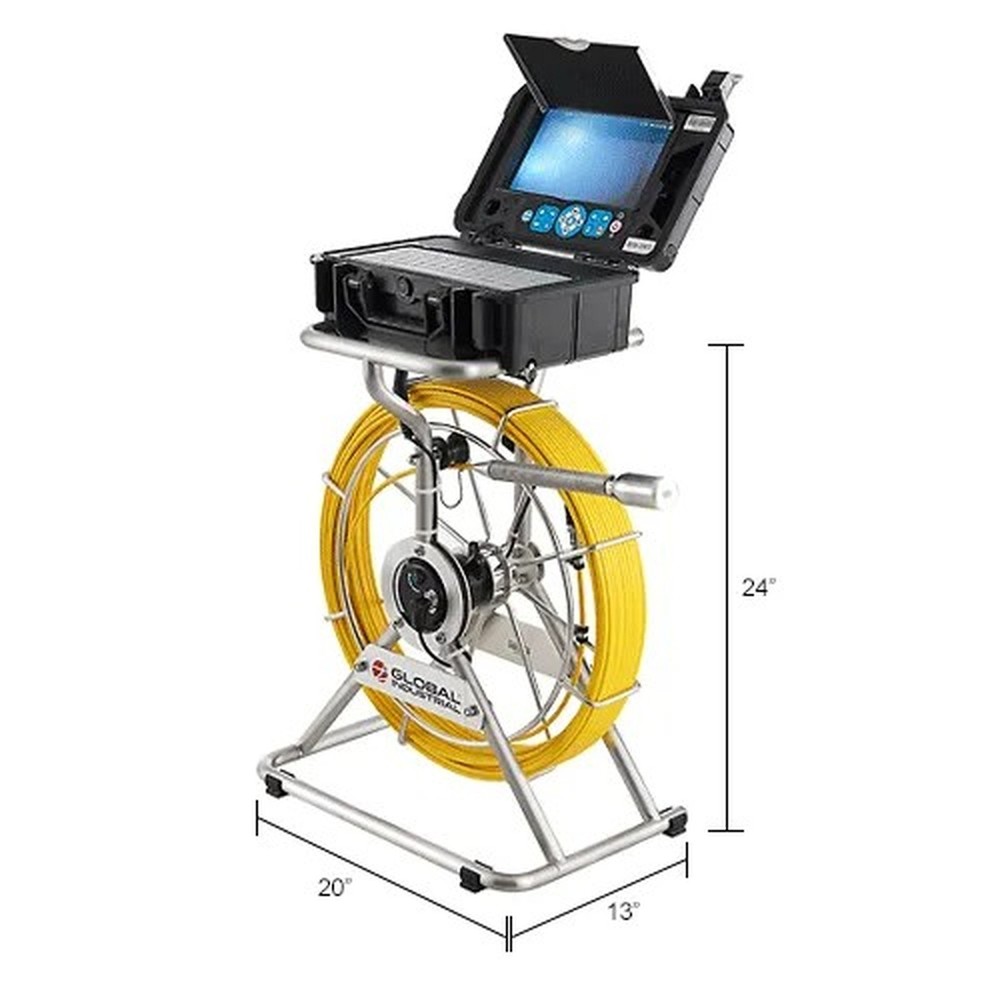 Pipe Inspection Camera, 10" Display, 200' Cable & Distance Counter