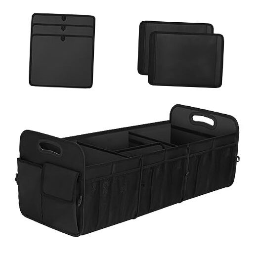 Large Capacity Trunk Organizer, Waterproof Car Accessory, Extra Large Black