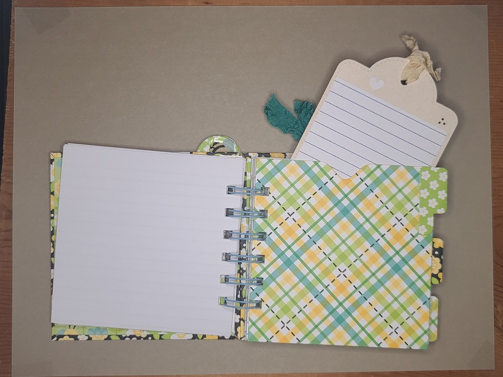 Little cinched journal notebook, Spring, handmade