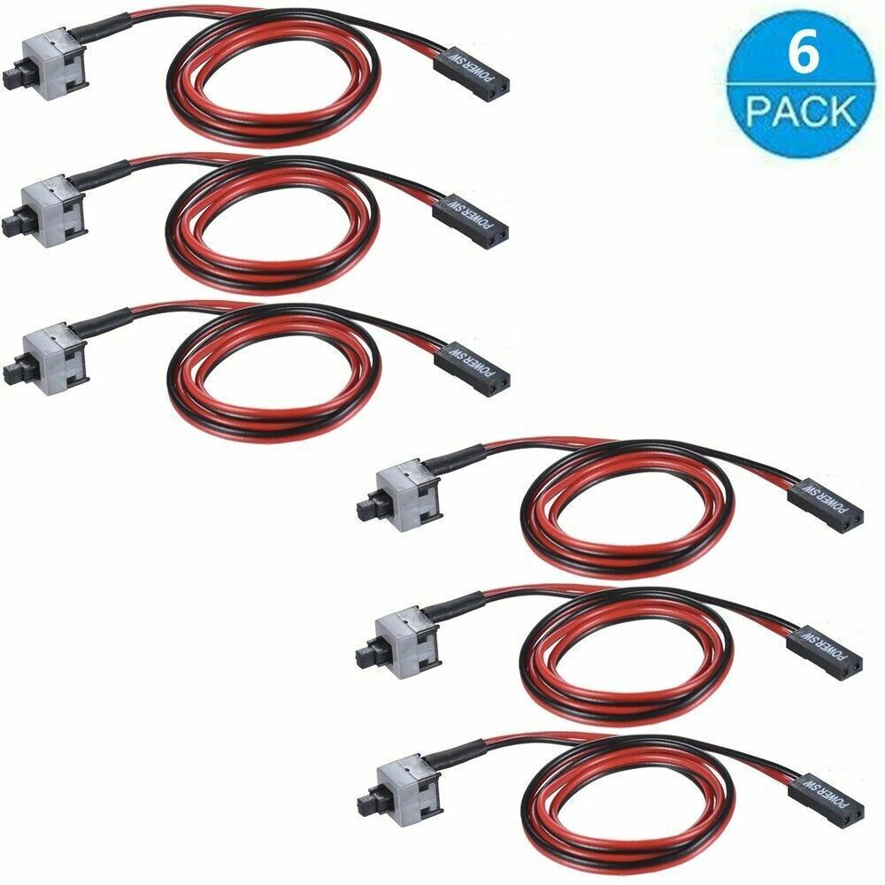 2 Pin SW PC Power Cable On Off Push Button ATX Computer Switch Wire 22inch Cord