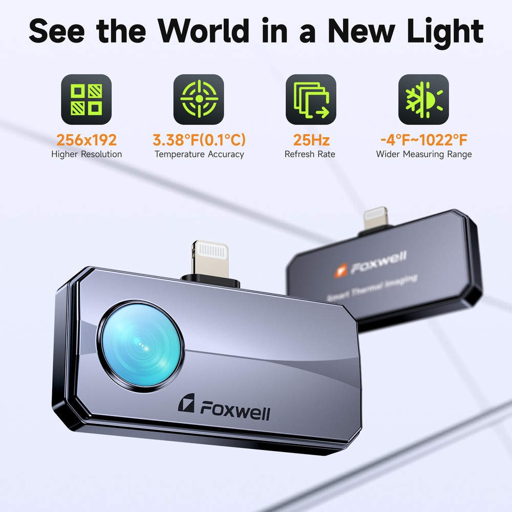 FOXWELL RT100 For USB-C Android Devices Thermal Imaging Infrared Camera Grey US