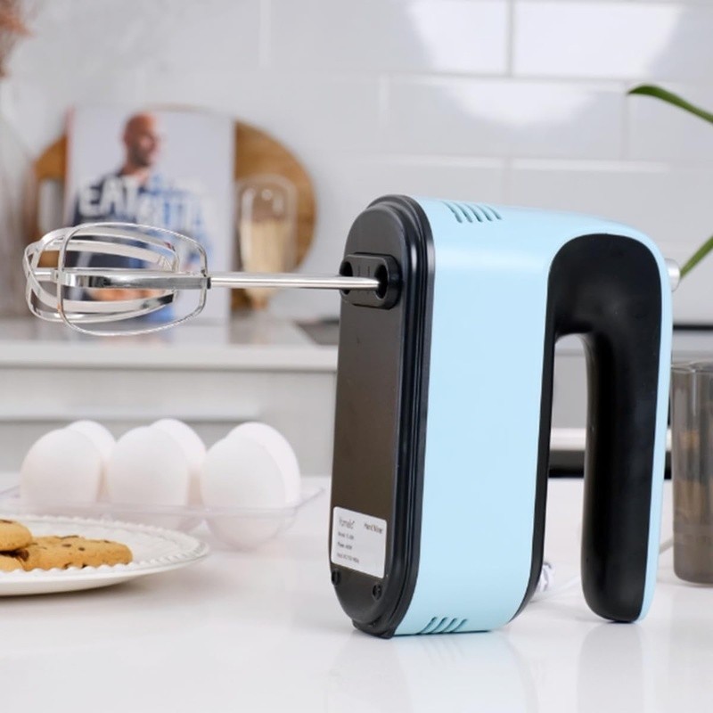 9 Speed Hand Mixer 400W Lightweight Touch Control Quiet Digital Display Blue