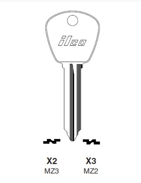 Taylor X2 Mazda Key Blank uncut (1 Pc)