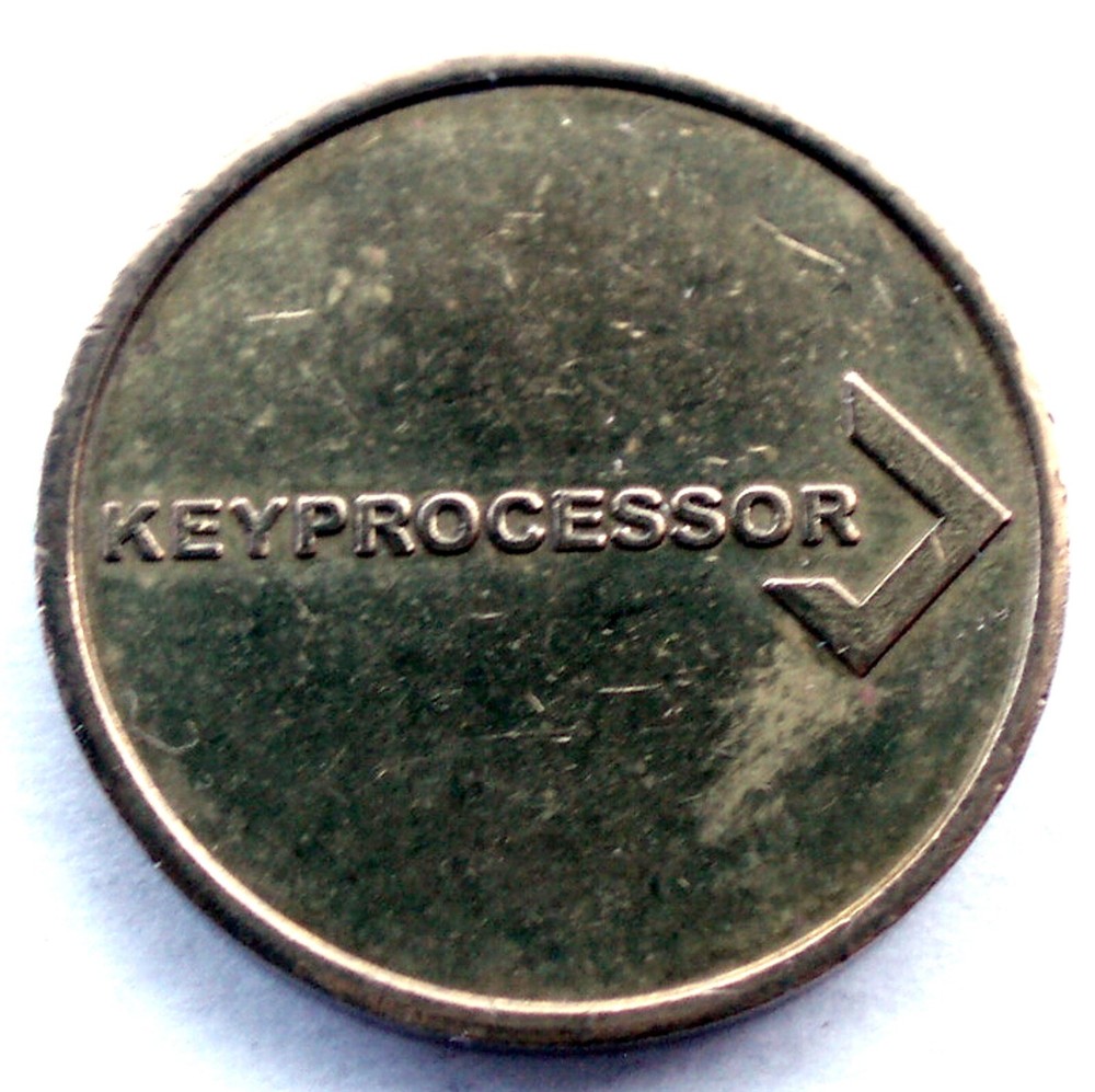 NETHERLANDS AMSTERDAM, KEYPROCESSOR Parking Token 23mm 6.8g Brass, Rare. MM2.7