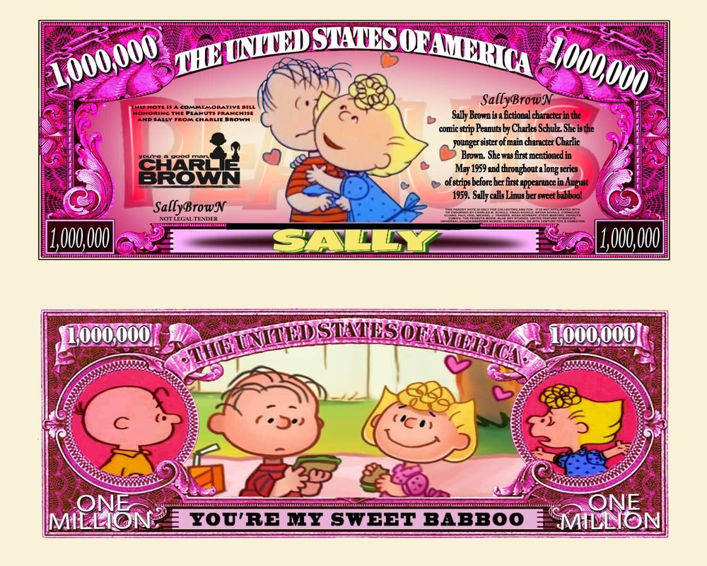 OUR SALLY BROWN CARTOON DOLLAR BILL (2 EA)