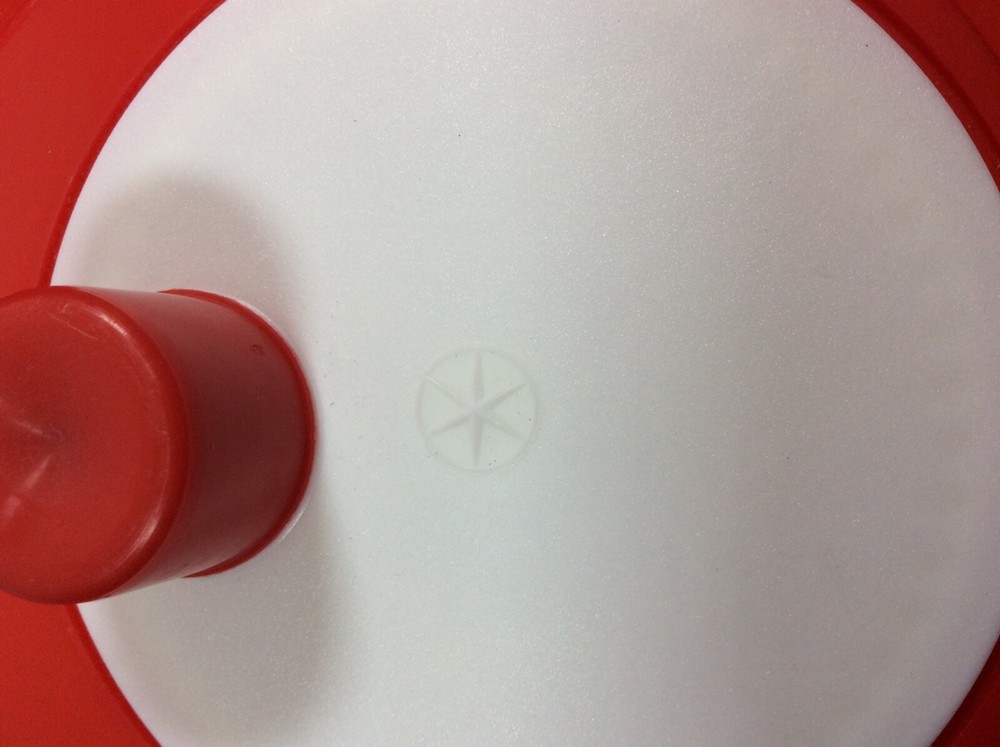 Retro 1960’s Salad Spinner/3 piece/Red&White Plastic/Works Great!