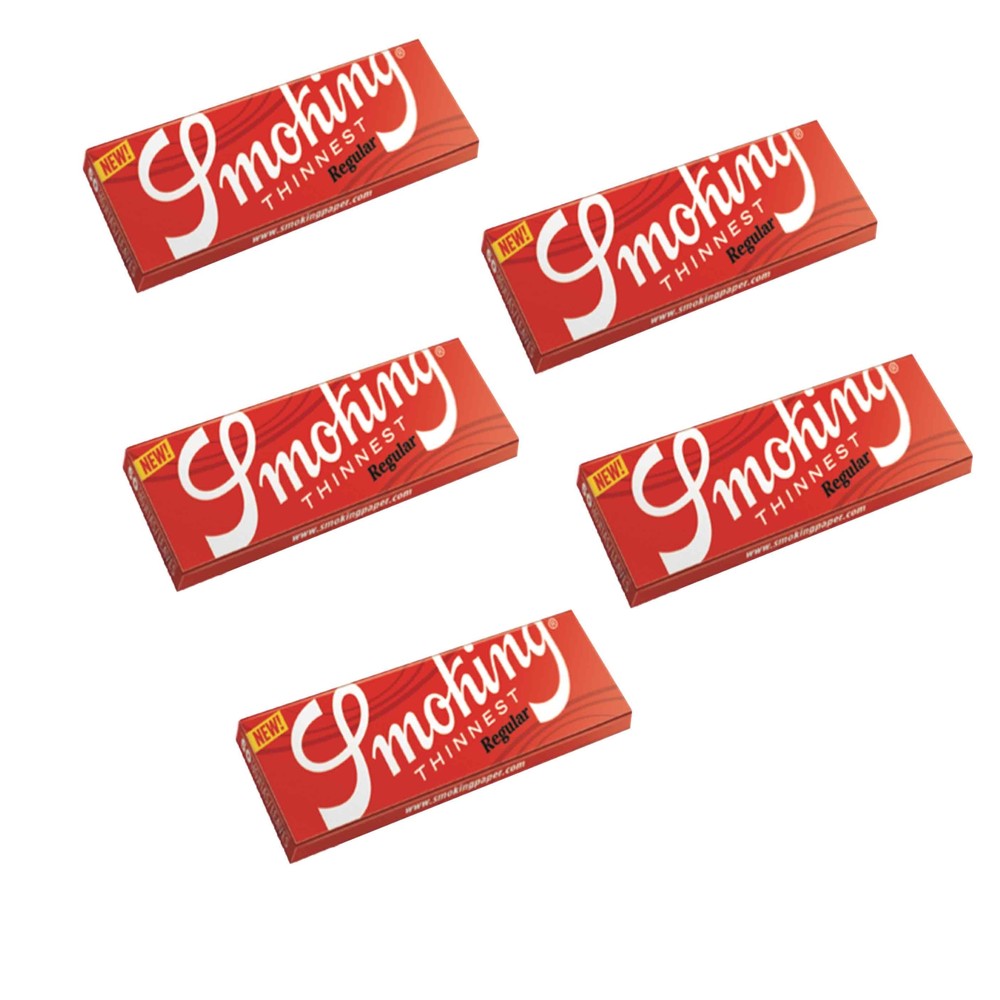 Smoking Thinnest Rolling Papers Regular Single Wide (69mm) Size (5 Booklets)