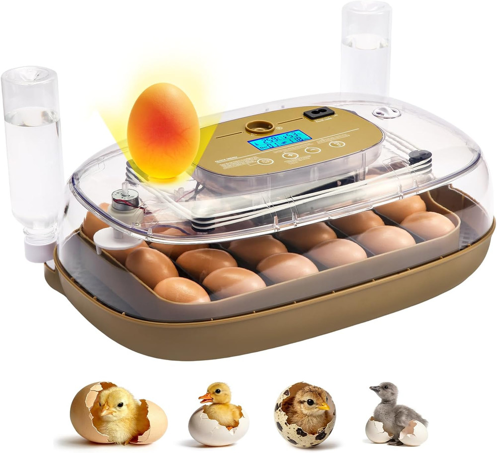 24-Egg Incubator: Auto Egg Turner, Precise Temp Control, Auto Water Refill, Cand