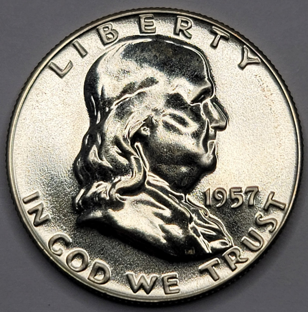 1957 Gem Proof Franklin Half Dollar 90% Silver