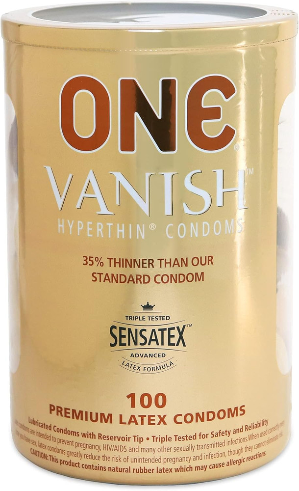 Condoms Vanish Hyperthin | Ultra Thin Latex Condoms 100 Pack