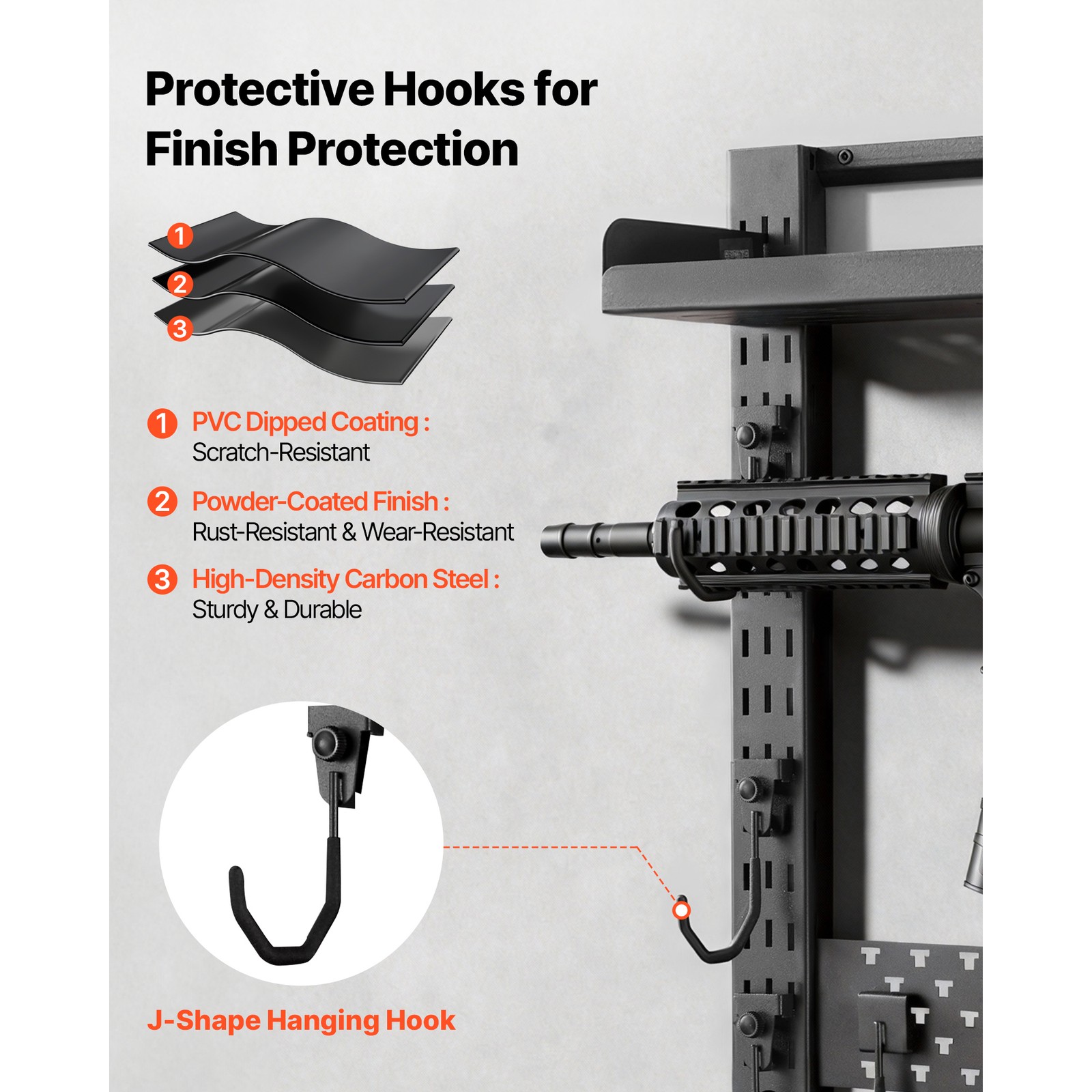 Uimoso Steel Wall Mount Gun Rack for Rifles, Shotguns, and Tactical Gear Storage
