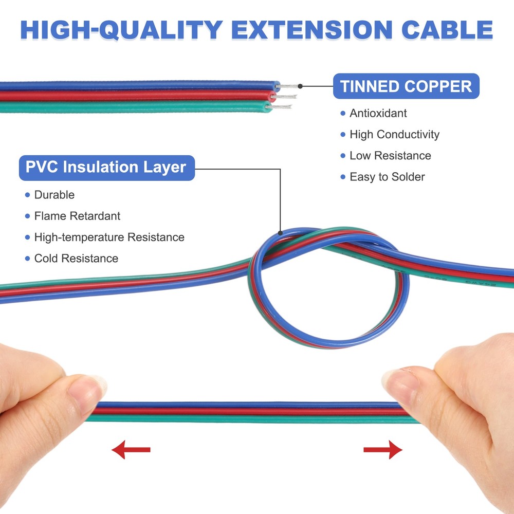 9.84ft 26 Gauge 3 Conductor Electrical Wire Tinned Copper Cable