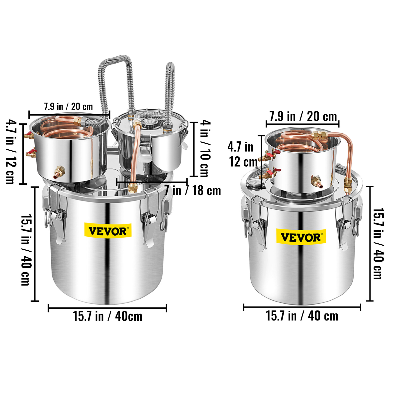 VEVOR 3/5/8/13.2 Gal Moonshine Still Water Wine Alcohol Distiller Brewing Kit