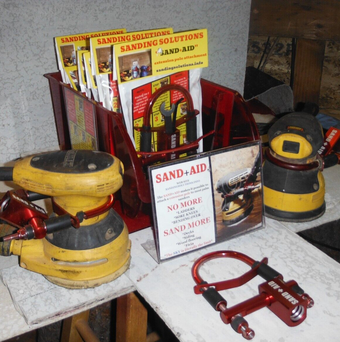 Sand Aid- Orbital Sander Attachment -Extension Pole/Handle Accessory-Pole Sander