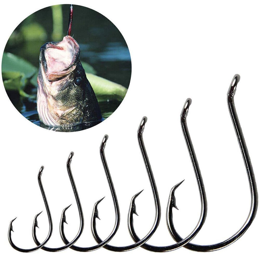 100pcs Circle Fishing Hooks 1# 1/0 5/0 Ultra Sharp Carbon Steel Octopus Offset