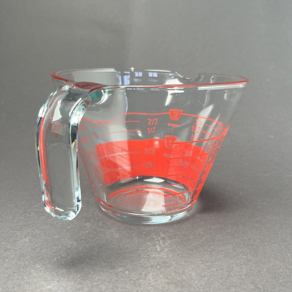 PYREX Measuring, 2 Cups, 16 oz, 500 mL, Red Reverse Read Inside