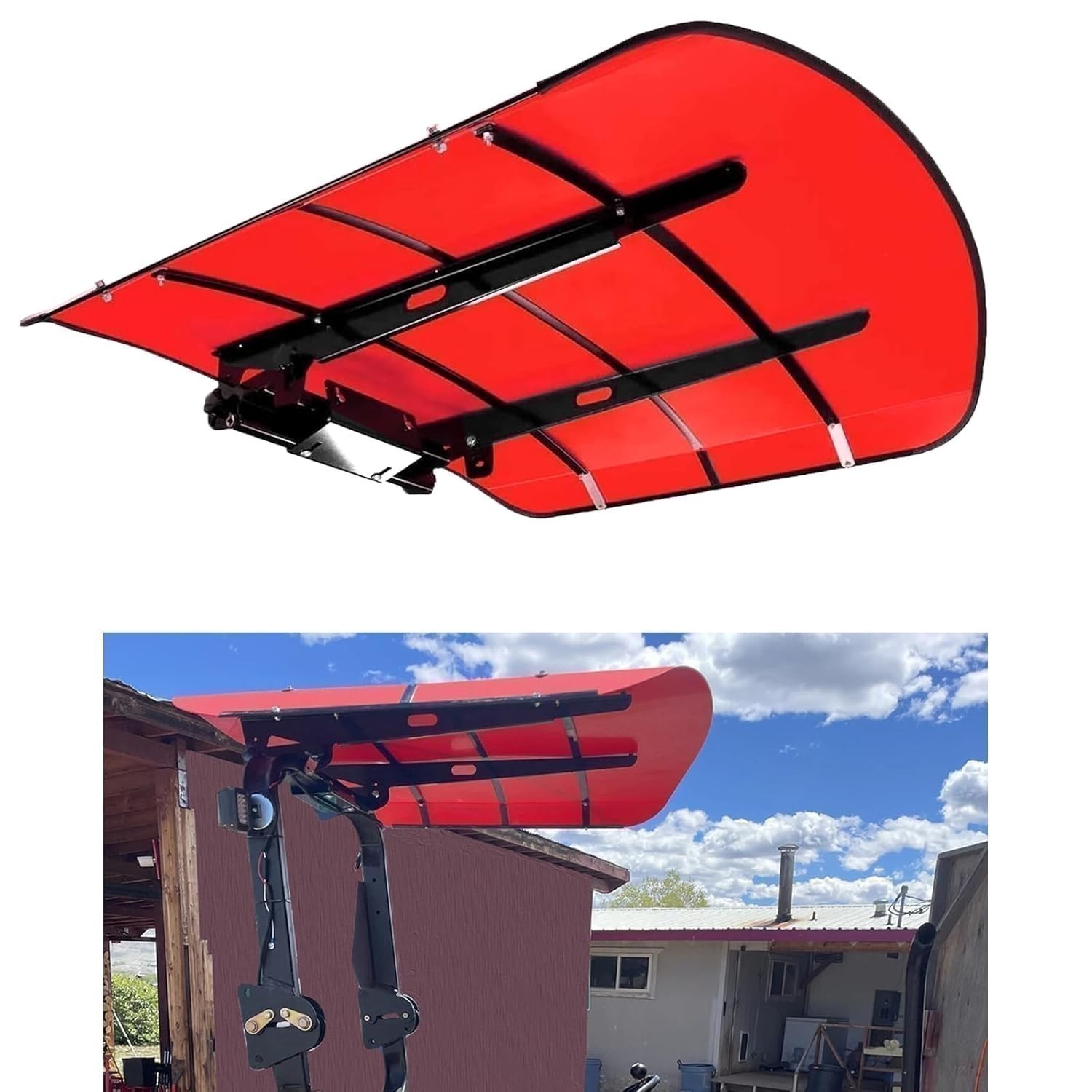 Sun Shield Tuff Top Tractor Canopy For ROPS 48" X 52"-Red For 2" x 2" or 2" x3"