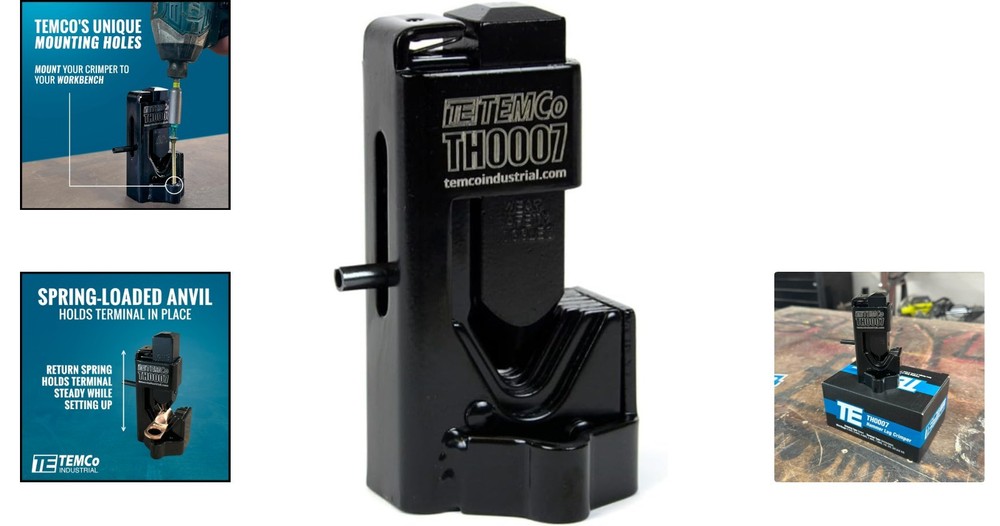 Workbench Mountable Crimper for Battery Cable Terminals