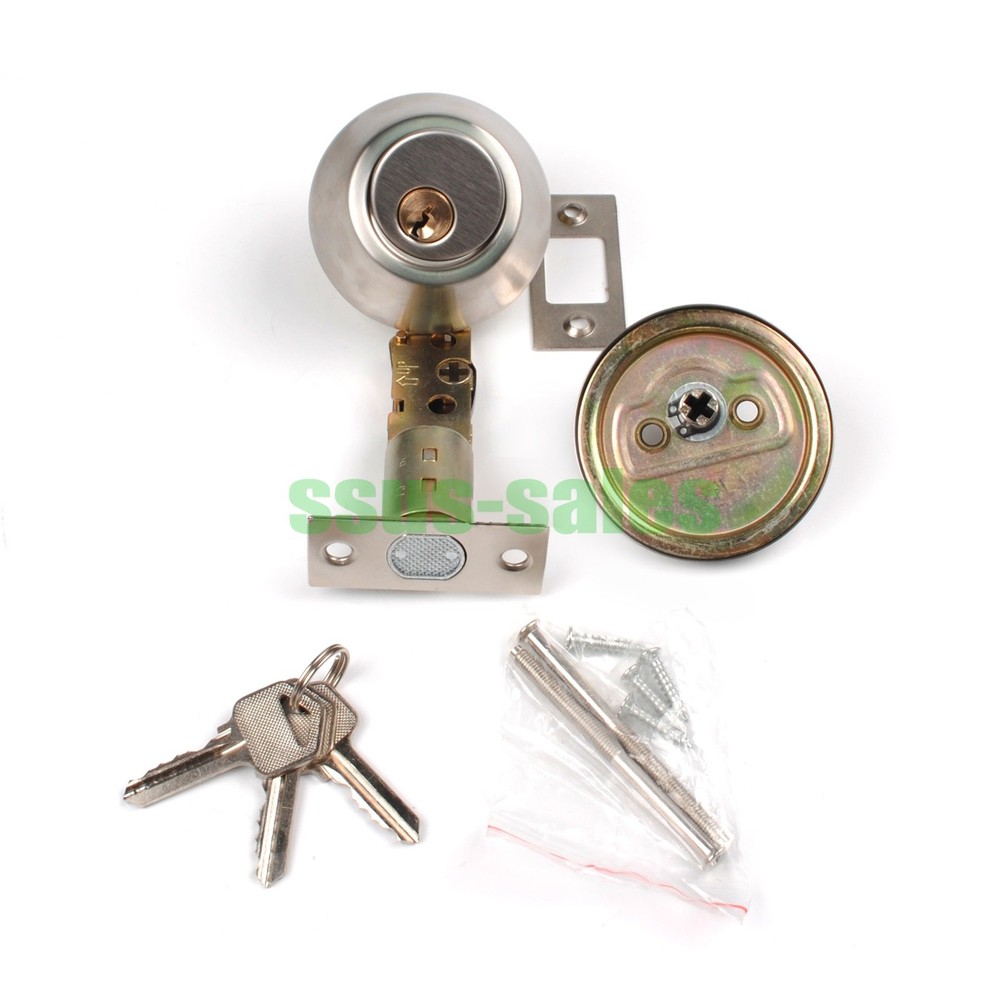 Single-sided locking Silver three keys door thickness 35–45 mm bedroom/study US