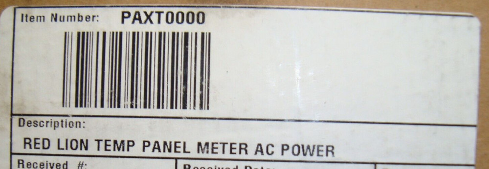 RED LION TEMP Panel Meter, PAXT0000, NEW (I3)