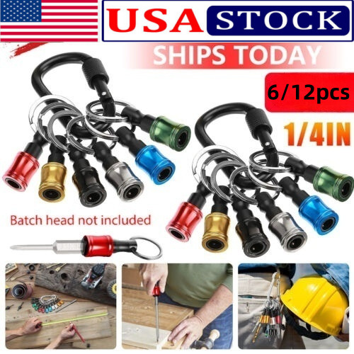 12PCS 1/4" Hex Shank Quick Release Keychain Screwdriver Drill Bit Holder Bit Set