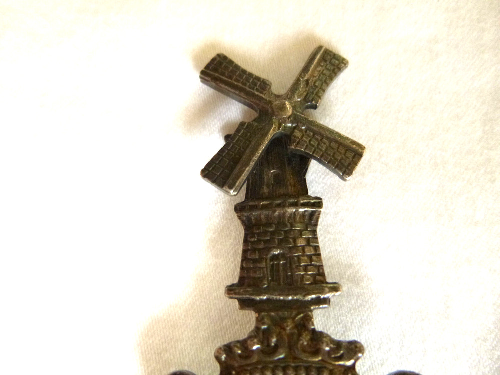 Vintage Dutch Silver Tea Strainer Spoon Windmill
