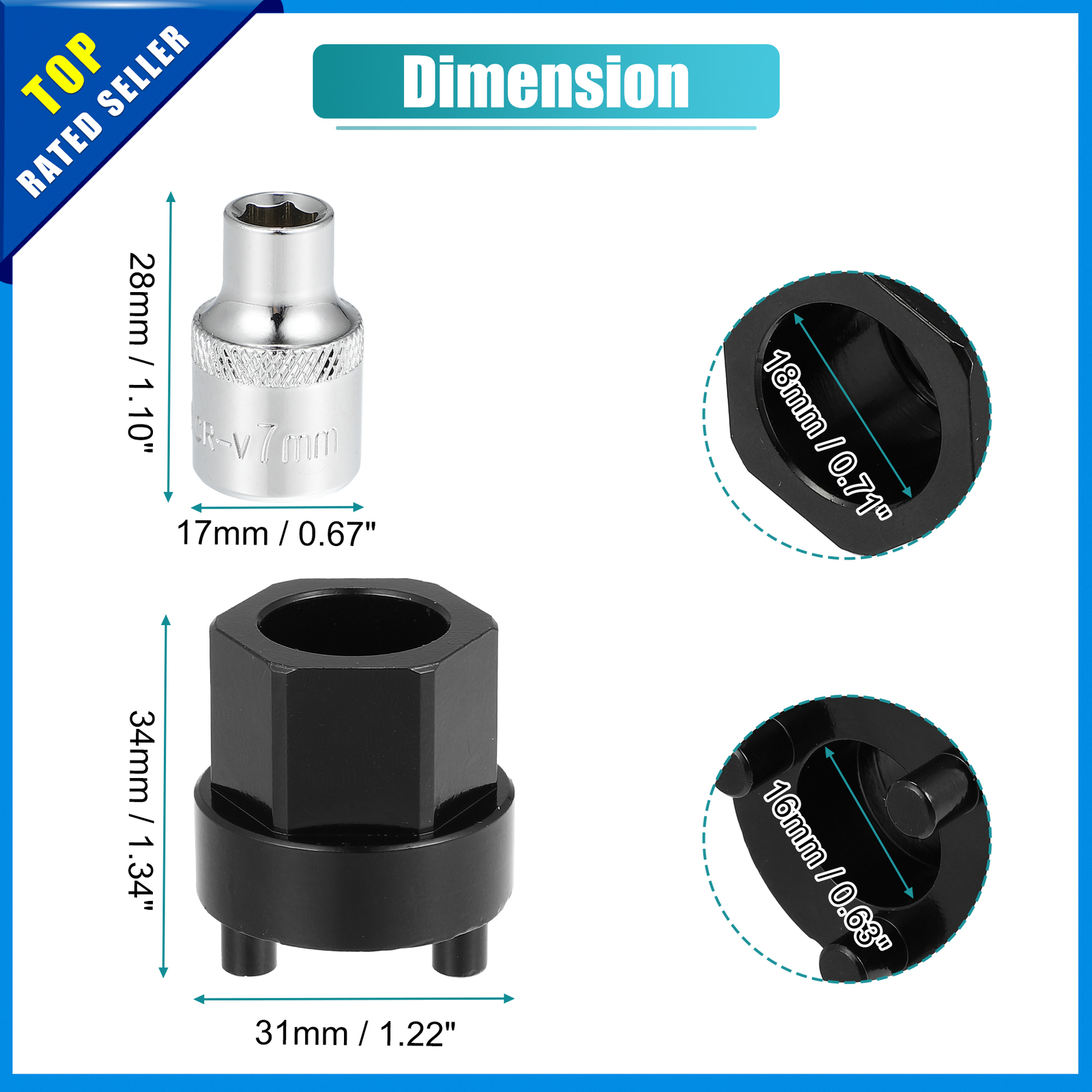 Universal A/C Compressor Clutch HUB Remover Tool 7mm Socket for Car Set of 1