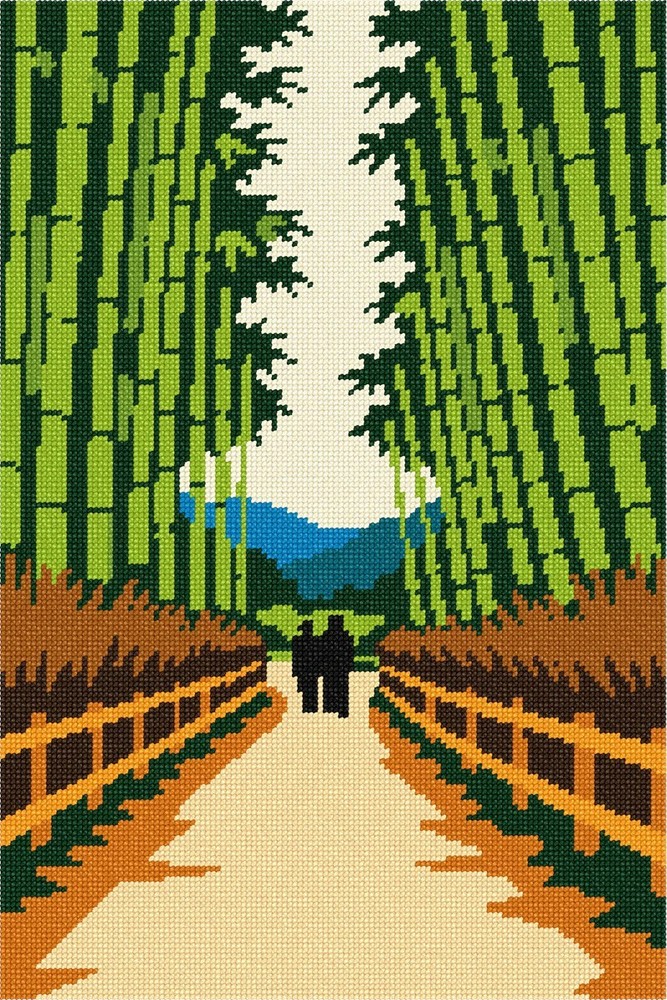 Arashiyama Bamboo Grove Needlepoint Kit or Canvas
