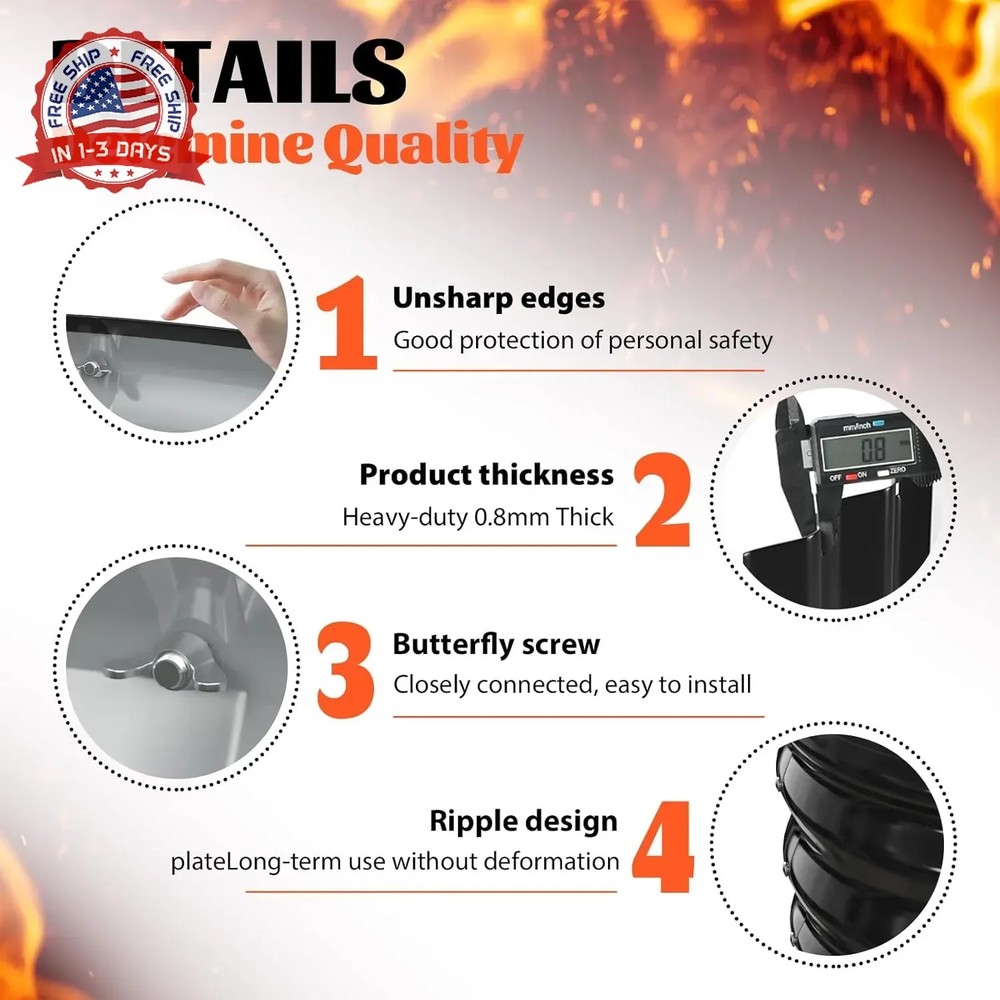 YSEJOMP 48 Inch Round Galvanized Fire Pit Ring/Fire Ring - Foldable and Perfect