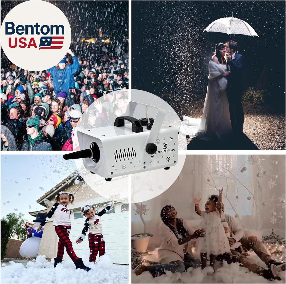 800W Snow Machine with Manual & Wireless Remote Control, Fake Snow Maker Machine