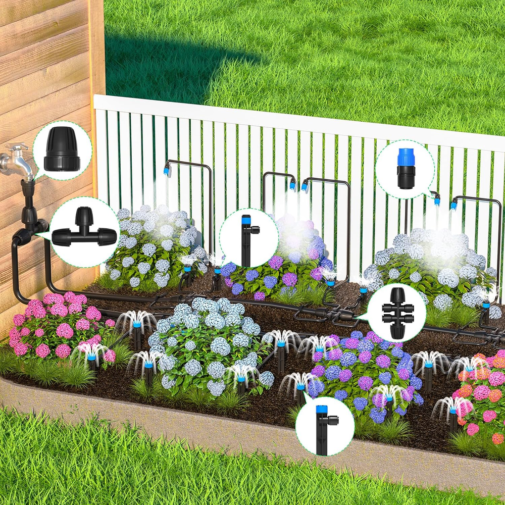 230FT Drip Irrigation System,Quick Connector Garden Watering System Automatic Sp