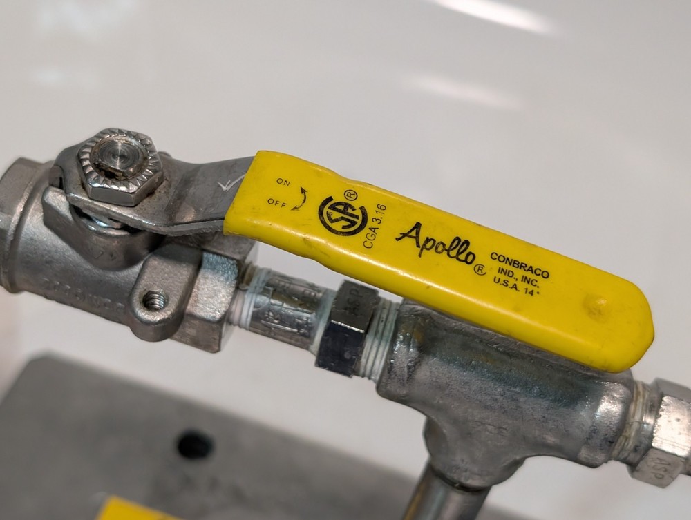 Integrity Testing Assembly: Base, Apollo Conbraco Ball Valve, Hose, Flow Control