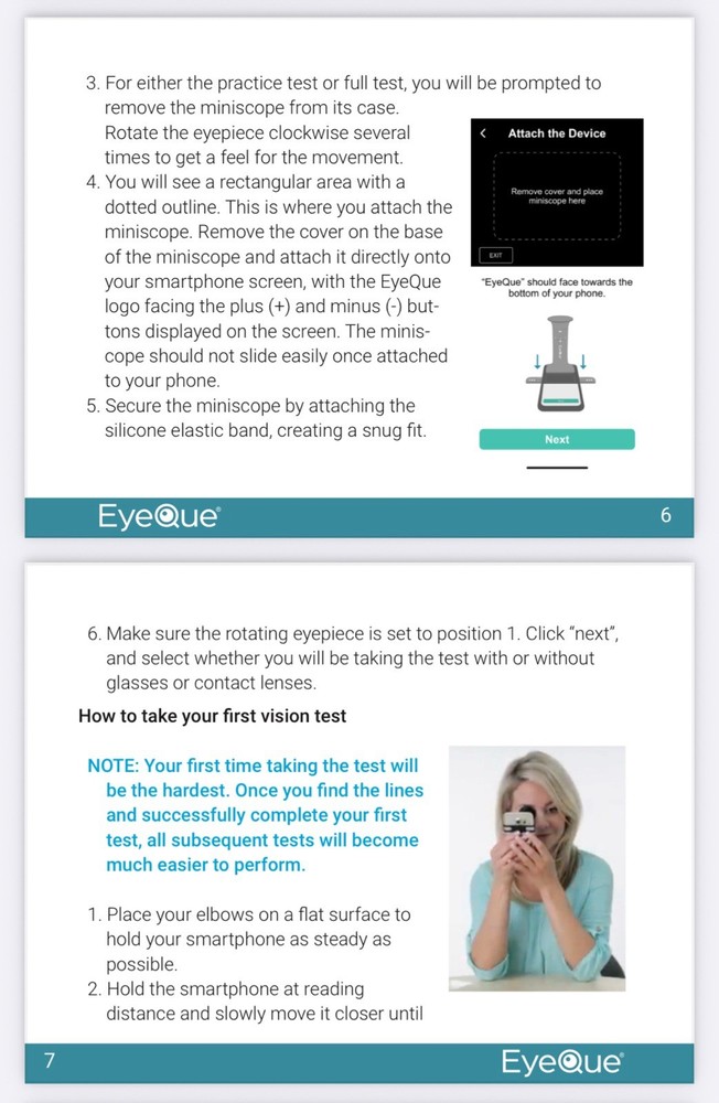 EyeQue Personal Vision Tracker Ophthalmic Refractometer Home Test