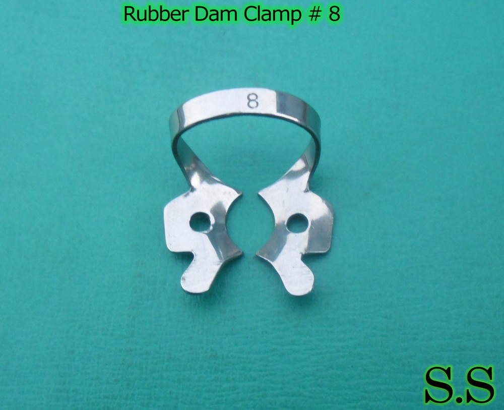 3 ENDODONTIC RUBBER DAM CLAMPS # 8 Dental Instruments