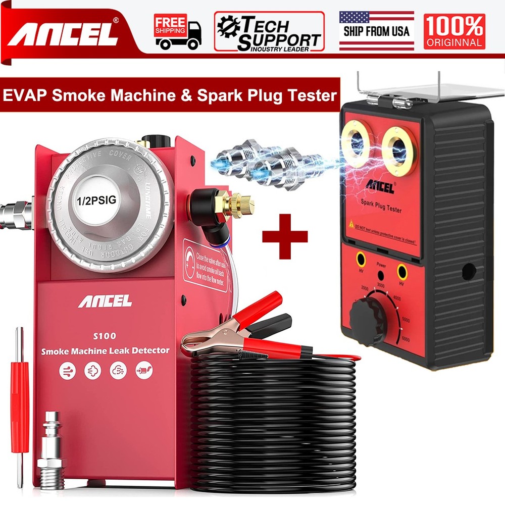Car Spark Plug Tester Ignition Analyzer & EVAP Smoke Machine Diagnostic Tool