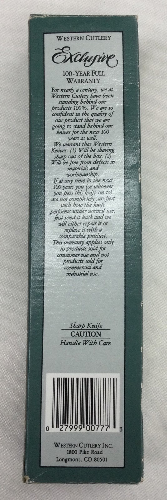 Western Cutlery 777 boot knife with sheath, double-edge, used