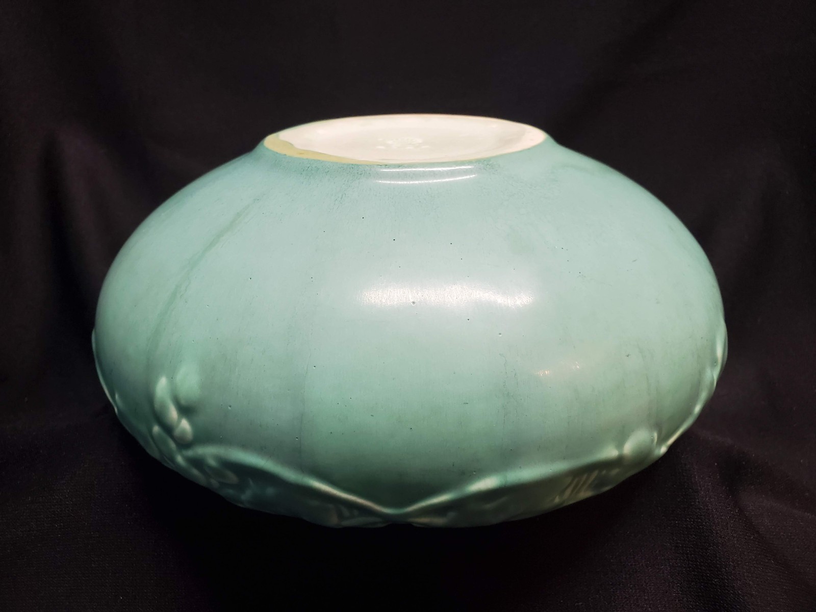 1921 Rookwood Pottery Large 9" Matte Mint Green Bowl Grape Vine