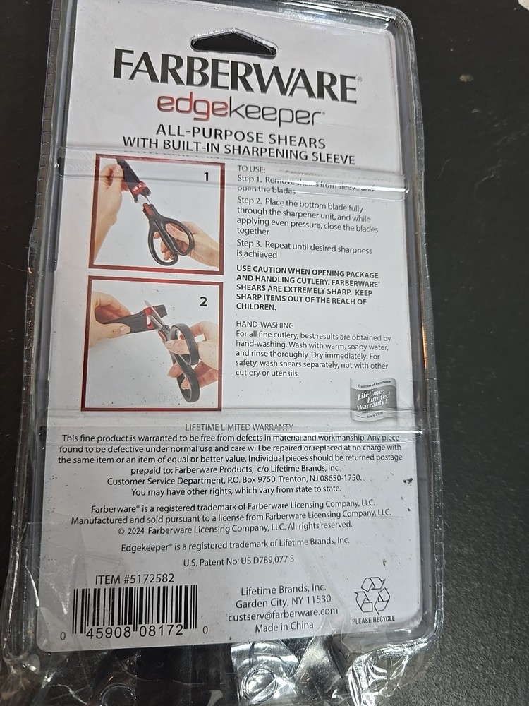 Farberware All-Purpose Shears EDGEKEEPER Scissors w/ Built-In Sharpening Sleeve