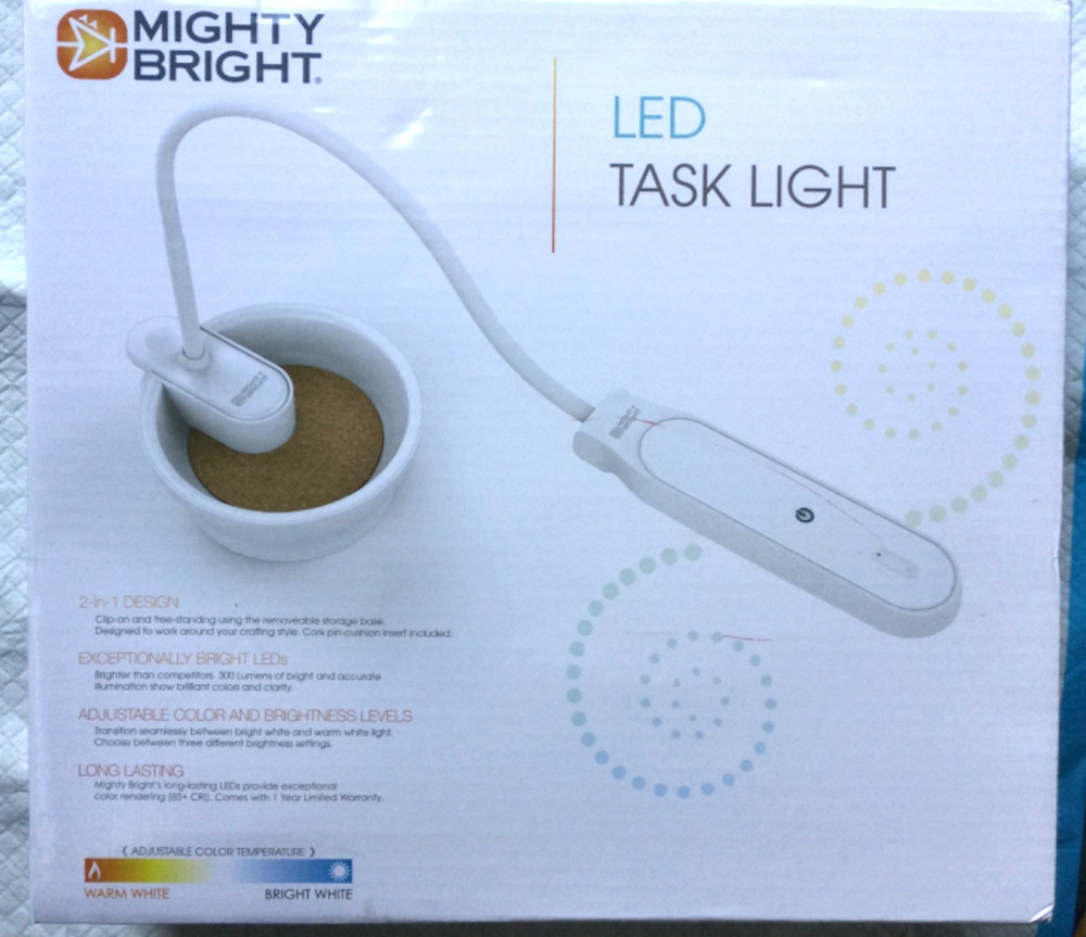 MIGHTY BRIGHT ADJUSTABLE BRIGHTNESS CLIP ON LED TASK LIGHT SEWING CRAFTING NEW