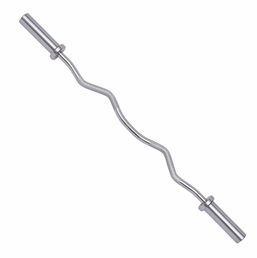 Everyday Essentials Solid 2-Inch Olympic Super Curl Bar 350lb 48in barbell