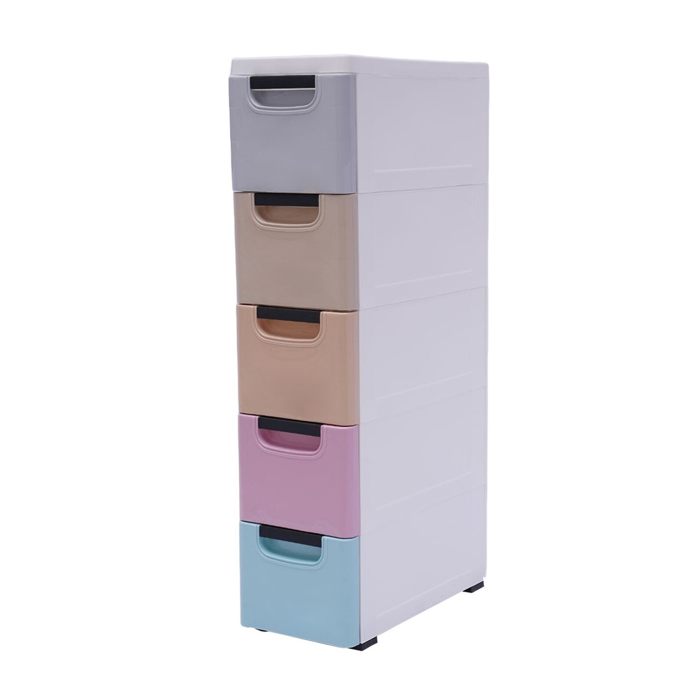 Stackable Clothes Storage Box Heavy Duty Plastic Storage Cabinet w/5 Drawers