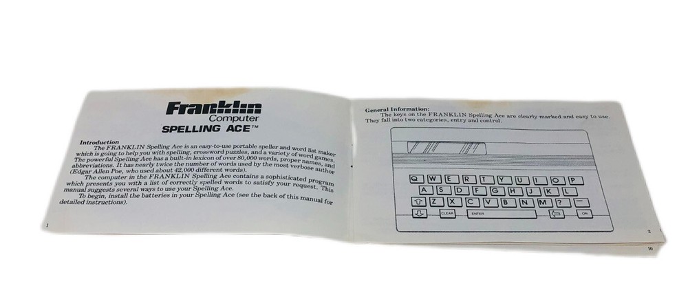 Franklin Computer Spelling Ace Electronic Spell Checker