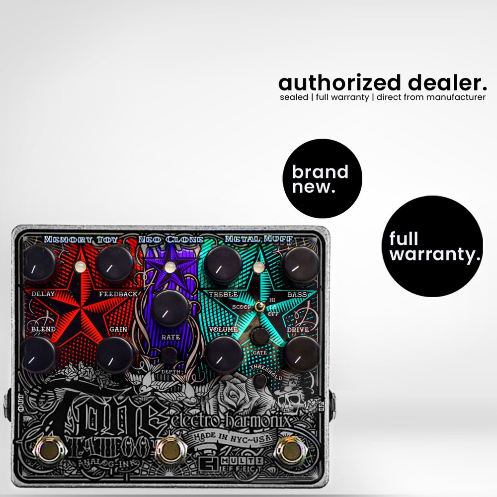Electro-Harmonix Tone Tattoo Distortion Chorus & Delay Multi Effect Pedal