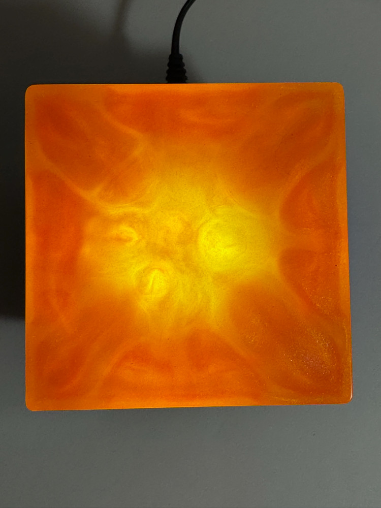 Resin Dimming Accent Bedside Light with Square Base