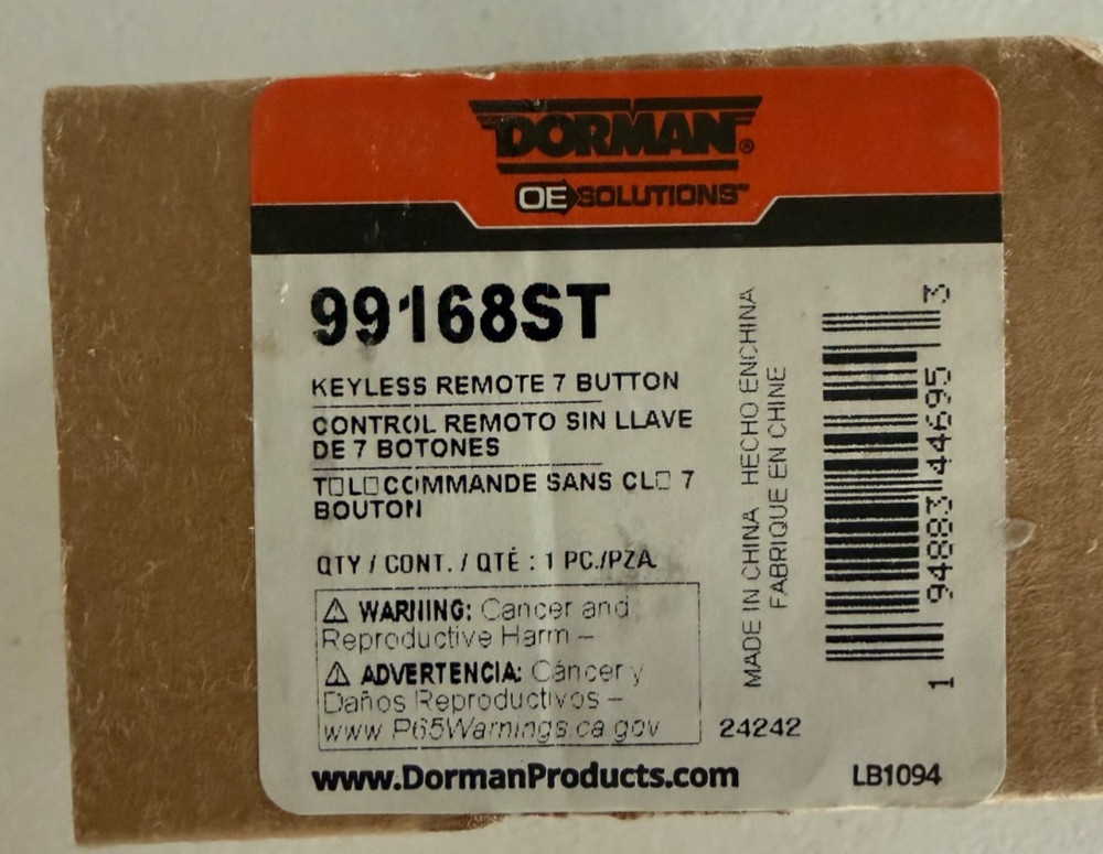 DORMAN OE SOLUTIONS 99168ST Keyless Entry Transmitter Bought 4 Chysler Pacifica