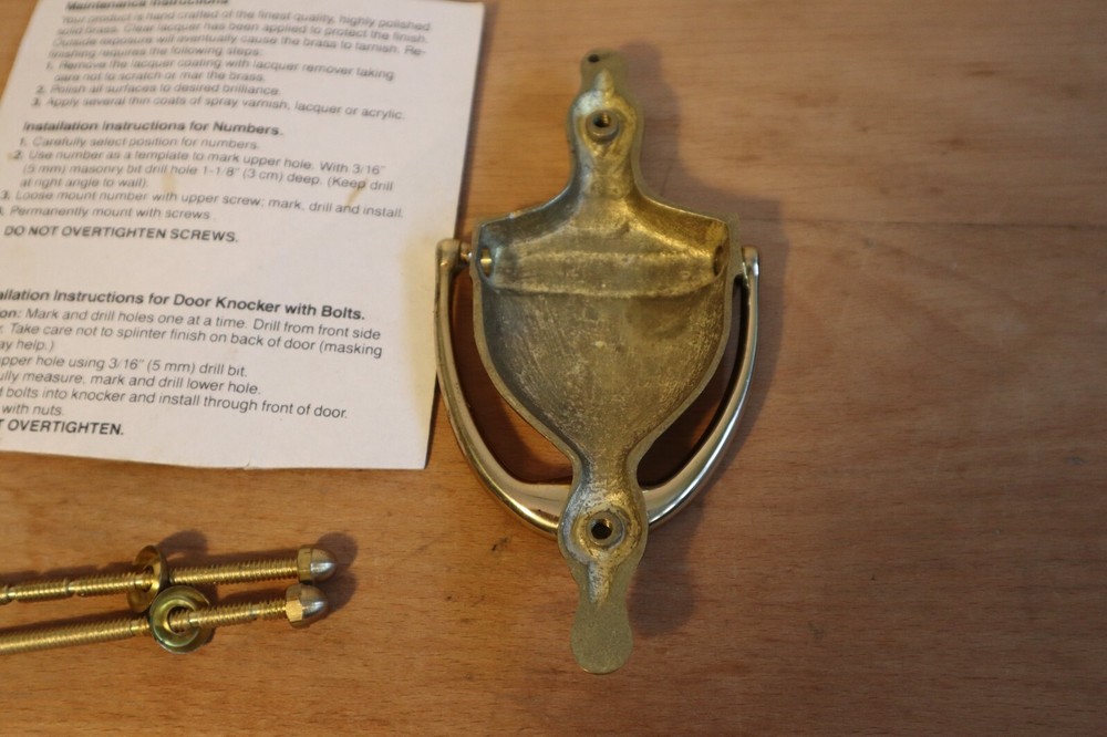 Vtg BRASS DOOR KNOCKER