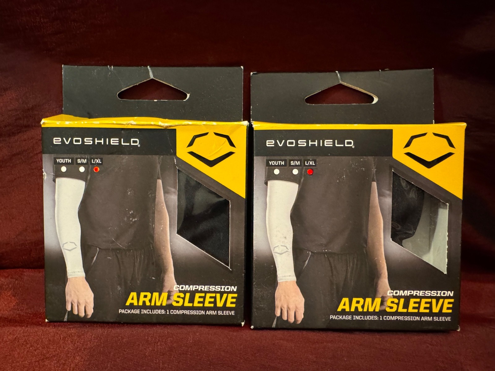 *Read* 2x EvoShield UPF 50+ Compression Arm Sleeve - Adult Large L/XL - Black