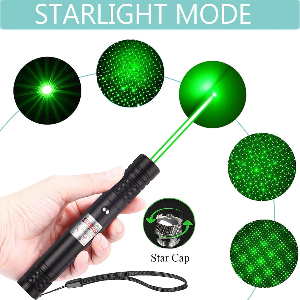 Green Laser Pointer Rechargeable USB Long Range High Power Hiking Present