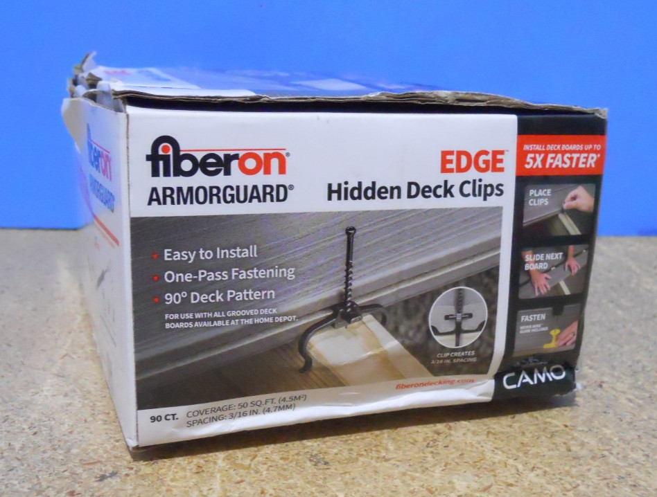 Fiberon ArmorGuard EDGE Hidden Deck Clips Fasteners 90 Count pack *NO BIT*