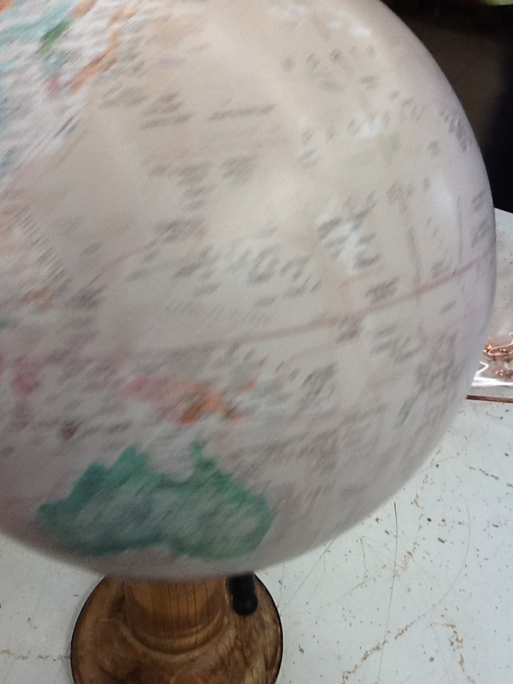 Wooden Tabletop World Globe Earth